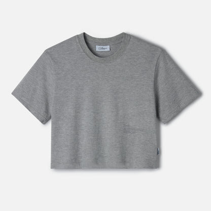 The LOWGO Crop Tee - Mixed Grey