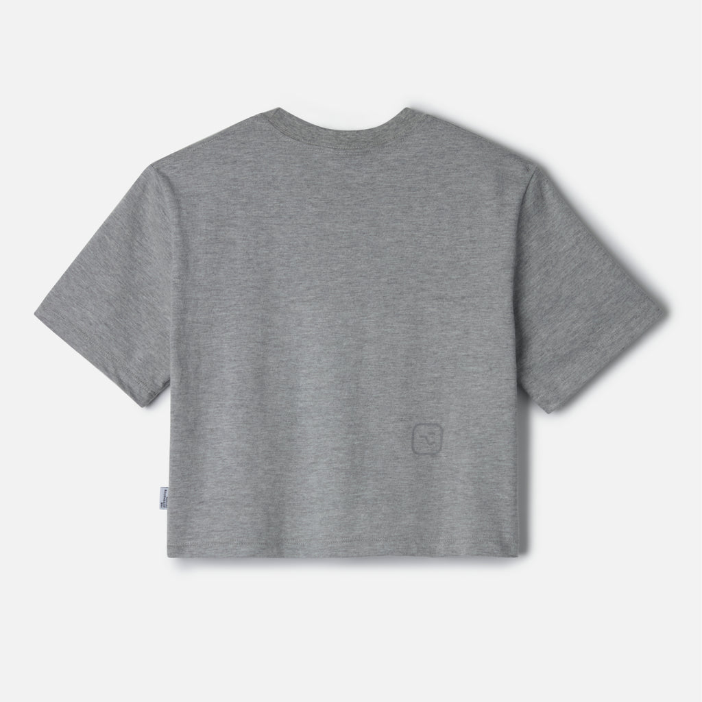 THE LOWGO Crop Tee - Mixed Grey